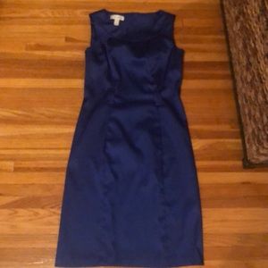 Satin blue cocktail dress